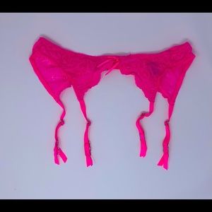 RARE 🦄Vintage Victoria’s Secret Lace Garter Belt in Hot Pink